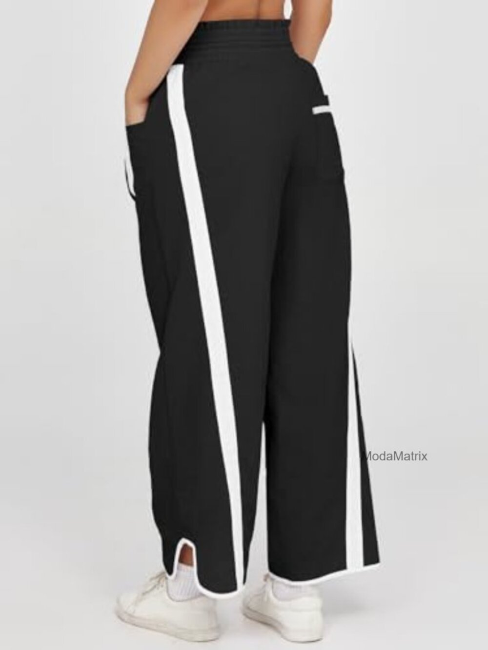 Baggy Wide Leg Track Pants Drawstring Elastic Waisted Y2K - Picture 5 of 7